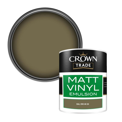Crown Trade Vinyl Matt Walls & Ceilings Emulsion Paint Ral 090 40 20 (090 40 20) 1L from B&Q