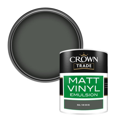 Crown Trade Vinyl Matt Walls & Ceilings Emulsion Paint Ral 140 30 05 (140 30 05) 1L from B&Q