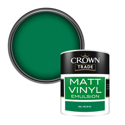 Crown Trade Vinyl Matt Walls & Ceilings Emulsion Paint Ral 160 40 55 (160 40 55) 1L from B&Q