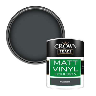 Crown Trade Vinyl Matt Walls & Ceilings Emulsion Paint Ral 220 20 05 (220 20 05) 1L from B&Q
