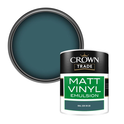 Crown Trade Vinyl Matt Walls & Ceilings Emulsion Paint Ral 220 30 20 (220 30 20) 1L from B&Q