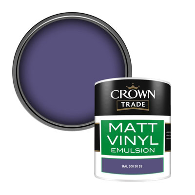 Crown Trade Vinyl Matt Walls & Ceilings Emulsion Paint Ral 300 30 35 (300 30 35) 1L from B&Q