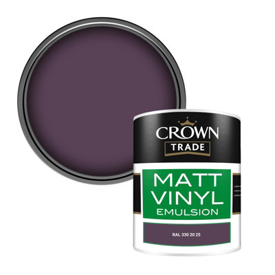 Crown Trade Vinyl Matt Walls & Ceilings Emulsion Paint Ral 330 20 25 (330 20 25) 1L from B&Q