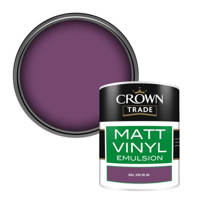 Crown Trade Vinyl Matt Walls & Ceilings Emulsion Paint Ral 330 30 40 (330 30 40) 1L from B&Q