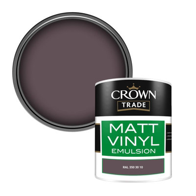 Crown Trade Vinyl Matt Walls & Ceilings Emulsion Paint Ral 350 30 10 (350 30 10) 1L from B&Q