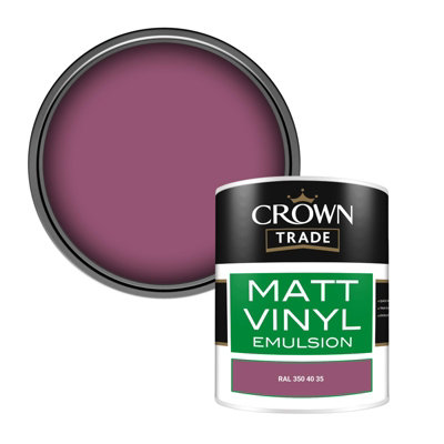 Crown Trade Vinyl Matt Walls & Ceilings Emulsion Paint Ral 350 40 35 (350 40 35) 1L from B&Q