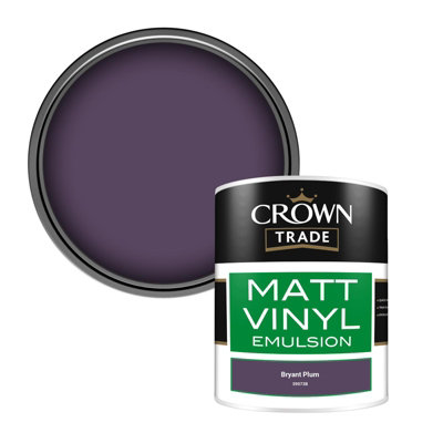 Crown Trade Vinyl Matt Walls & Ceilings Emulsion Paint Bryant Plum (S9073B) 1L from B&Q
