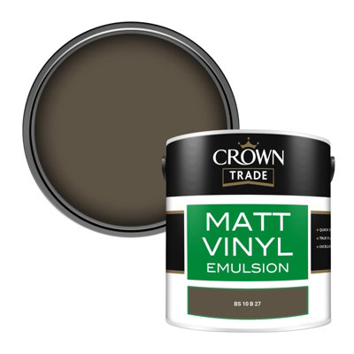 Crown Trade Vinyl Matt Walls & Ceilings Emulsion Paint Bs 10 B 27 (10B27) 2.5L from B&Q