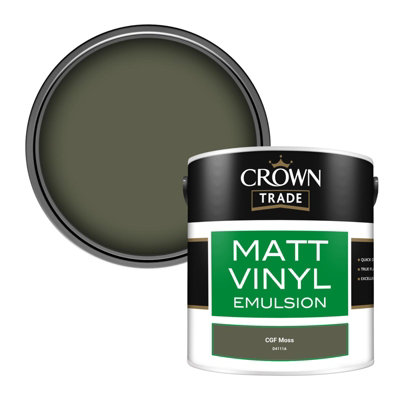 B&Q -  Vinyl Matt Walls & Ceilings Emulsion Paint Cgf Moss (D4111A) 2.5L