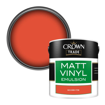 Crown Trade Vinyl Matt Walls & Ceilings Emulsion Paint Ncs 0585-Y75R (0585-Y75R) 2.5L from B&Q