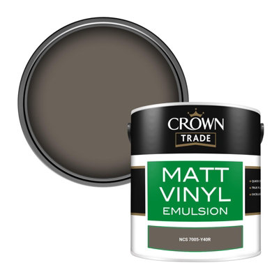 Crown Trade Vinyl Matt Walls & Ceilings Emulsion Paint Ncs 7005-Y40R (7005-Y40R) 2.5L from B&Q