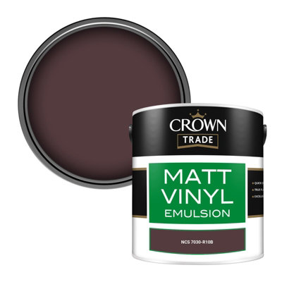 Crown Trade Vinyl Matt Walls & Ceilings Emulsion Paint Ncs 7030-R10B (7030-R10B) 2.5L from B&Q