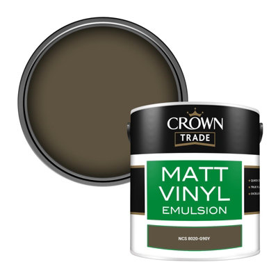 Crown Trade Vinyl Matt Walls & Ceilings Emulsion Paint Ncs 8020-G90Y (8020-G90Y) 2.5L from B&Q