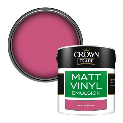 Crown Trade Vinyl Matt Walls & Ceilings Emulsion Paint Ncs S 1070-R20B (1070-R20B) 2.5L from B&Q