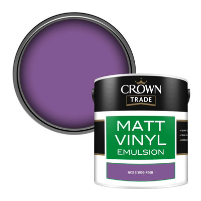 Crown Trade Vinyl Matt Walls & Ceilings Emulsion Paint Ncs S 3055-R50B (3055-R50B) 2.5L from B&Q