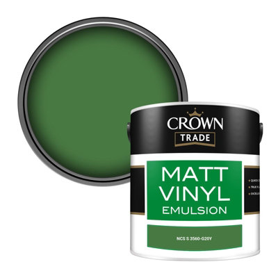 Crown Trade Vinyl Matt Walls & Ceilings Emulsion Paint Ncs S 3560-G20Y (3560-G20Y) 2.5L from B&Q