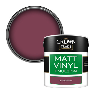Crown Trade Vinyl Matt Walls & Ceilings Emulsion Paint Ncs S 4050-R20B (4050-R20B) 2.5L from B&Q