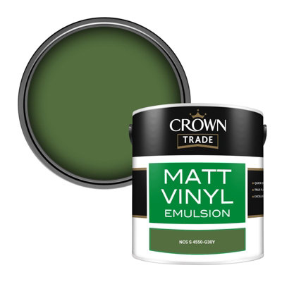 Crown Trade Vinyl Matt Walls & Ceilings Emulsion Paint Ncs S 4550-G30Y (4550-G30Y) 2.5L from B&Q