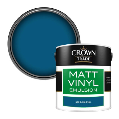 Crown Trade Vinyl Matt Walls & Ceilings Emulsion Paint Ncs S 4550-R90B (4550-R90B) 2.5L from B&Q
