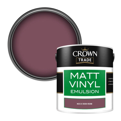 Crown Trade Vinyl Matt Walls & Ceilings Emulsion Paint Ncs S 5030-R20B (5030-R20B) 2.5L from B&Q