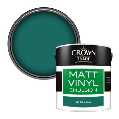 Crown Trade Vinyl Matt Walls & Ceilings Emulsion Paint Ncs S 5040-B60G (5040-B60G) 2.5L from B&Q