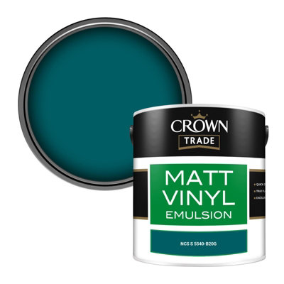 Crown Trade Vinyl Matt Walls & Ceilings Emulsion Paint Ncs S 5540-B20G (5540-B20G) 2.5L from B&Q