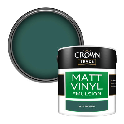 Crown Trade Vinyl Matt Walls & Ceilings Emulsion Paint Ncs S 6030-B70G (6030-B70G) 2.5L from B&Q