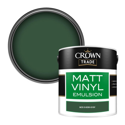Crown Trade Vinyl Matt Walls & Ceilings Emulsion Paint Ncs S 6530-G10Y (6530-G10Y) 2.5L from B&Q