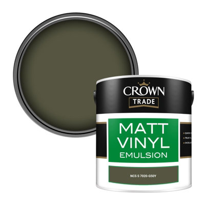 Crown Trade Vinyl Matt Walls & Ceilings Emulsion Paint Ncs S 7020-G50Y (7020-G50Y) 2.5L from B&Q