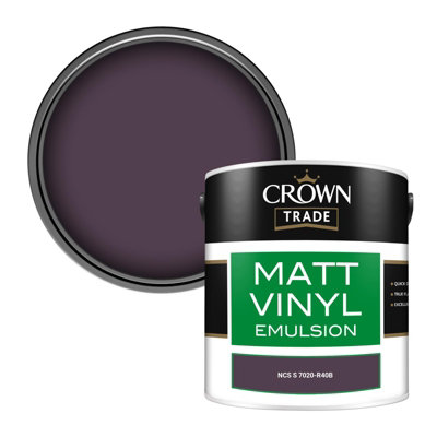 Crown Trade Vinyl Matt Walls & Ceilings Emulsion Paint Ncs S 7020-R40B (7020-R40B) 2.5L from B&Q