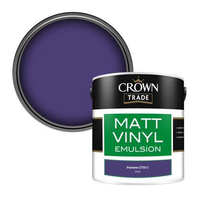 B&Q -  Vinyl Matt Walls & Ceilings Emulsion Paint Pantone 2755 C (2755C) 2.5L