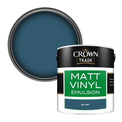 Crown Trade Vinyl Matt Walls & Ceilings Emulsion Paint Ral 5001 (5001) 2.5L from B&Q