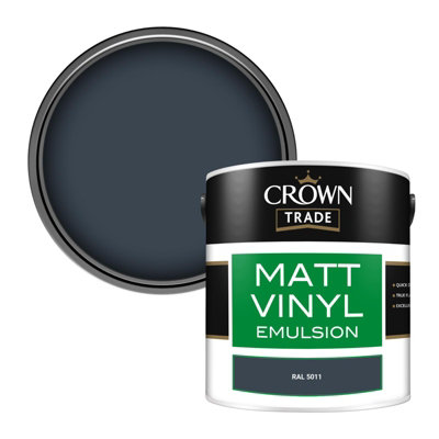 Crown Trade Vinyl Matt Walls & Ceilings Emulsion Paint Ral 5011 (5011) 2.5L from B&Q