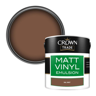 Crown Trade Vinyl Matt Walls & Ceilings Emulsion Paint Ral 8007 (8007) 2.5L from B&Q
