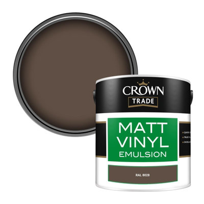Crown Trade Vinyl Matt Walls & Ceilings Emulsion Paint Ral 8028 (8028) 2.5L from B&Q