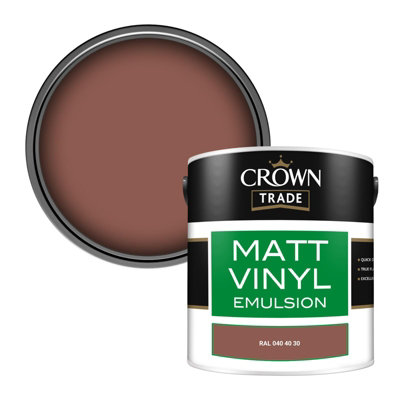 Crown Trade Vinyl Matt Walls & Ceilings Emulsion Paint Ral 040 40 30 (040 40 30) 2.5L from B&Q