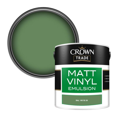 Crown Trade Vinyl Matt Walls & Ceilings Emulsion Paint Ral 140 50 30 (140 50 30) 2.5L from B&Q