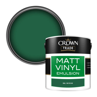 Crown Trade Vinyl Matt Walls & Ceilings Emulsion Paint Ral 160 30 40 (160 30 40) 2.5L from B&Q