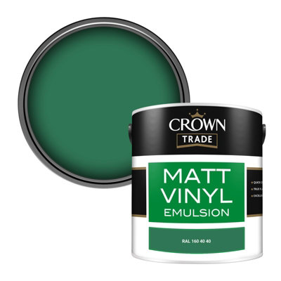 Crown Trade Vinyl Matt Walls & Ceilings Emulsion Paint Ral 160 40 40 (160 40 40) 2.5L from B&Q