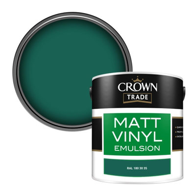 Crown Trade Vinyl Matt Walls & Ceilings Emulsion Paint Ral 180 30 35 (180 30 35) 2.5L from B&Q