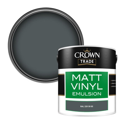 Crown Trade Vinyl Matt Walls & Ceilings Emulsion Paint Ral 220 30 05 (220 30 05) 2.5L from B&Q