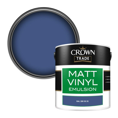 Crown Trade Vinyl Matt Walls & Ceilings Emulsion Paint Ral 280 30 35 (280 30 35) 2.5L from B&Q
