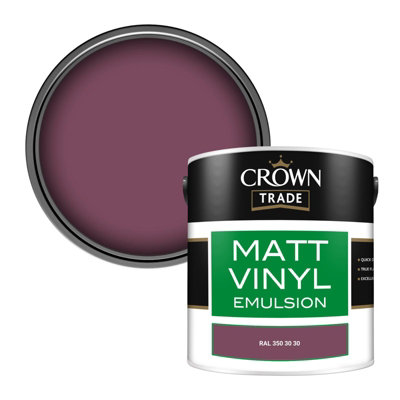 Crown Trade Vinyl Matt Walls & Ceilings Emulsion Paint Ral 350 30 30 (350 30 30) 2.5L from B&Q