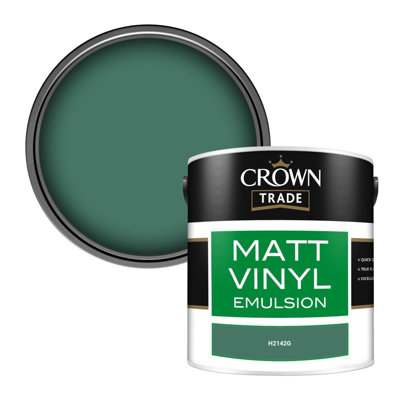 Crown Trade Vinyl Matt Walls & Ceilings Emulsion Paint (H2142G) 2.5L from B&Q