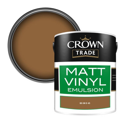 Crown Trade Vinyl Matt Walls & Ceilings Emulsion Paint Bs 08 D 45 (08D45) 5L from B&Q