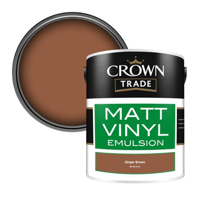 Crown Trade Vinyl Matt Walls & Ceilings Emulsion Paint Ginger Brown Bs 06 D 45 (06D45) 5L from B&Q
