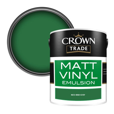 Crown Trade Vinyl Matt Walls & Ceilings Emulsion Paint Ncs 4060-G10Y (4060-G10Y) 5L from B&Q