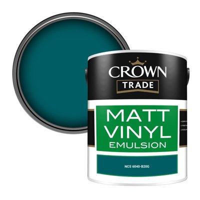 Crown Trade Vinyl Matt Walls & Ceilings Emulsion Paint Ncs 6040-B20G (6040-B20G) 5L from B&Q