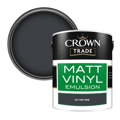 Crown Trade Vinyl Matt Walls & Ceilings Emulsion Paint Ncs 9005-R80B (9005-R80B) 5L from B&Q