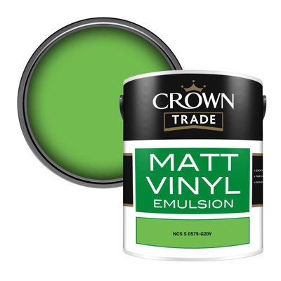 Crown Trade Vinyl Matt Walls & Ceilings Emulsion Paint Ncs S 0575-G20Y (0575-G20Y) 5L from B&Q